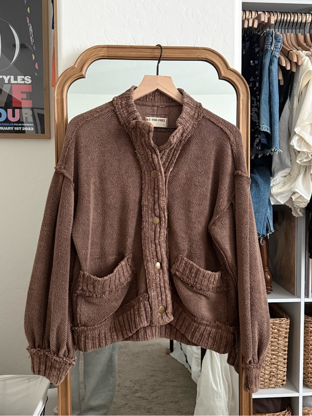 free people/ we the free “cute in this cardi” in the color “brownies” brown